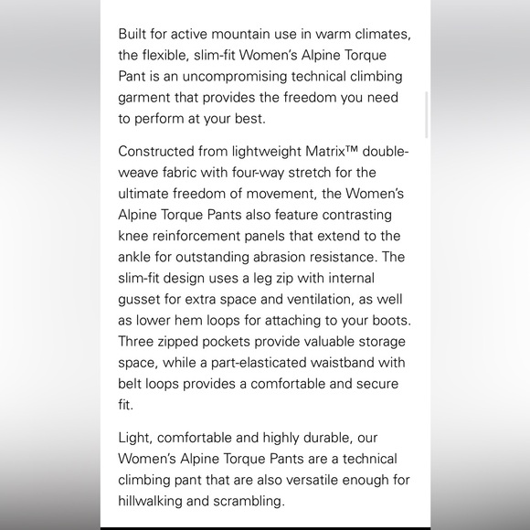 Close to new Rab Torque climbing hiking pants women’s crimson red 12 - Picture 4 of 7